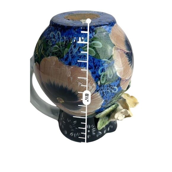 lesal ceramics lisa lindberg floral handpainted pitcher - Picture 11 of 12